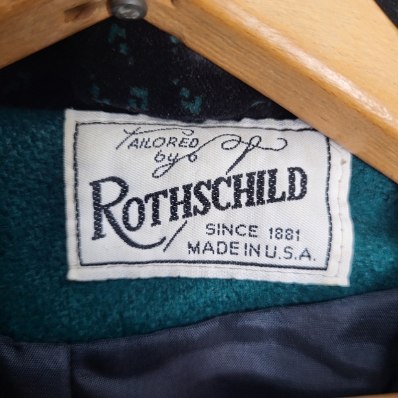 Rothschild Girls Teal Coat with Black Collar Vintage Retro SZ 6X - Picture 7 of 10